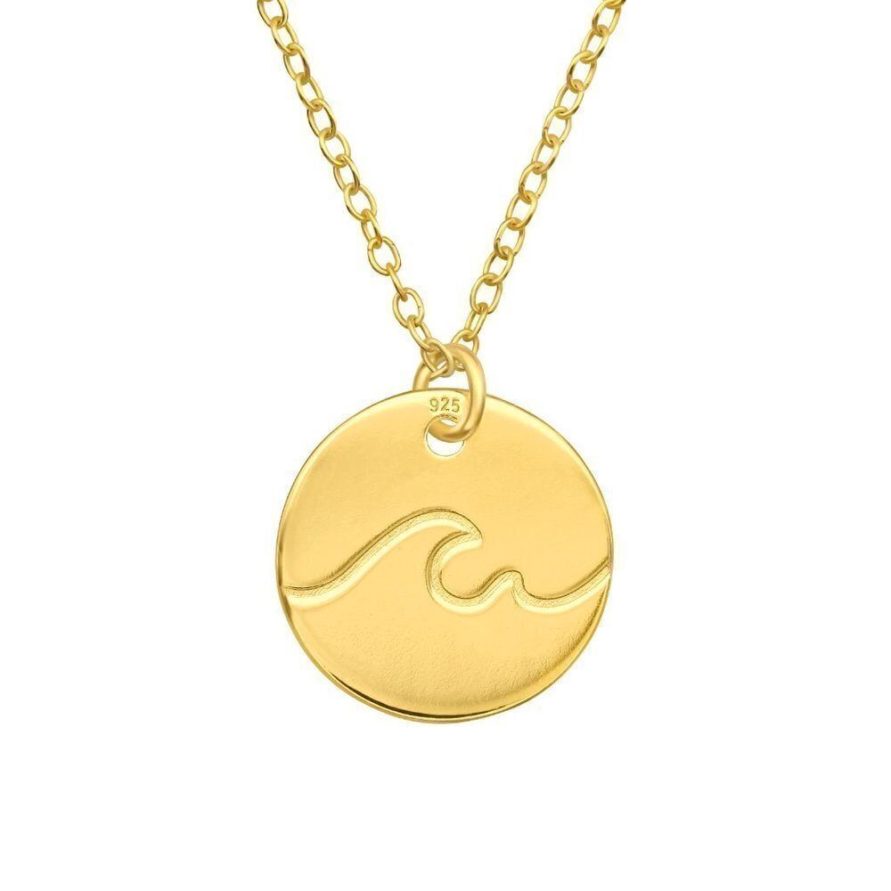 14k Gold Vermeil Coin Wave Necklace
